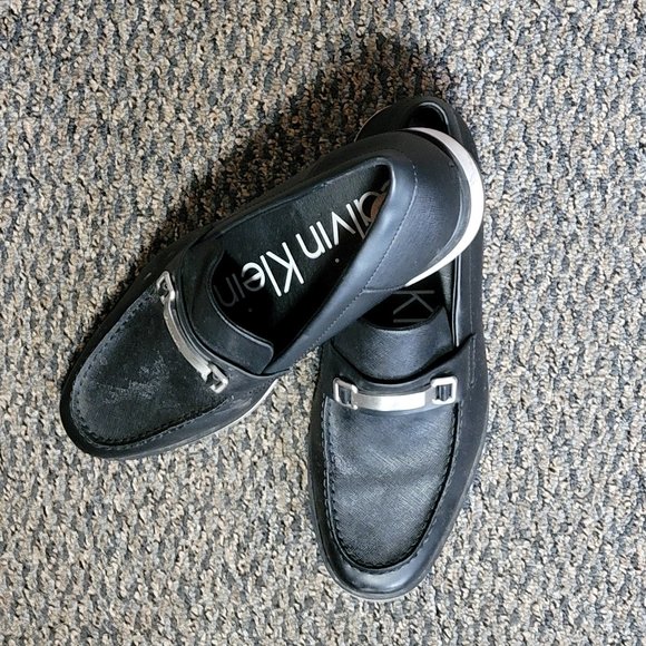 Men's Black Calvin Klein White Sole Loafers Size 10 - Picture 8 of 16